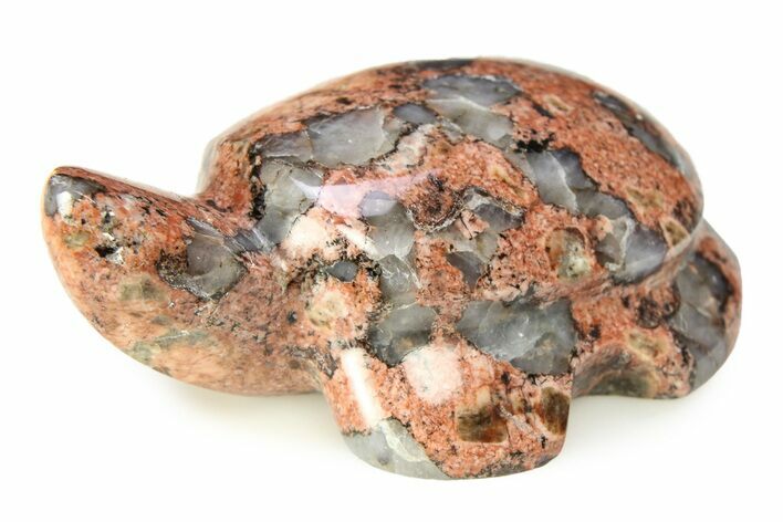 Carved Red Flower Granite Turtle - Arizona #308548